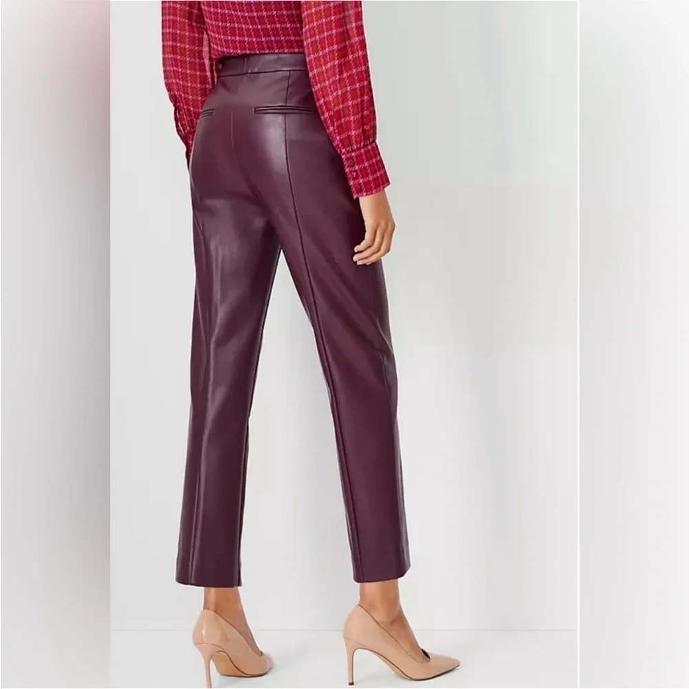 Ann Taylor Faux Leather High Rise Eva Ankle Pants - Picture 2 of 8